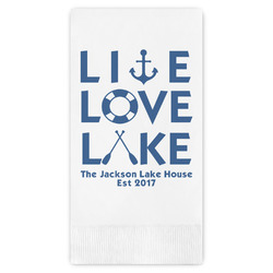 Live Love Lake Guest Napkins - Full Color - Embossed Edge (Personalized)