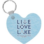 Live Love Lake Heart Plastic Keychain w/ Name or Text
