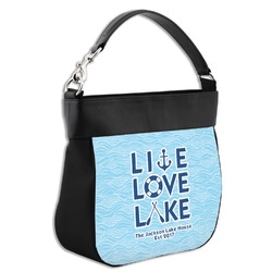 Live Love Lake Hobo Purse w/ Genuine Leather Trim w/ Name or Text