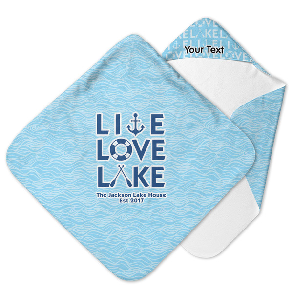 Custom Live Love Lake Hooded Baby Towel (Personalized)