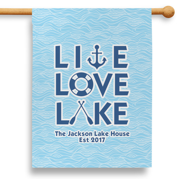 Custom Live Love Lake 28" House Flag - Double Sided (Personalized)