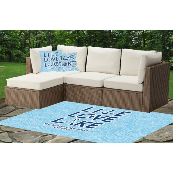 Custom Live Love Lake Indoor / Outdoor Rug - Custom Size w/ Name or Text