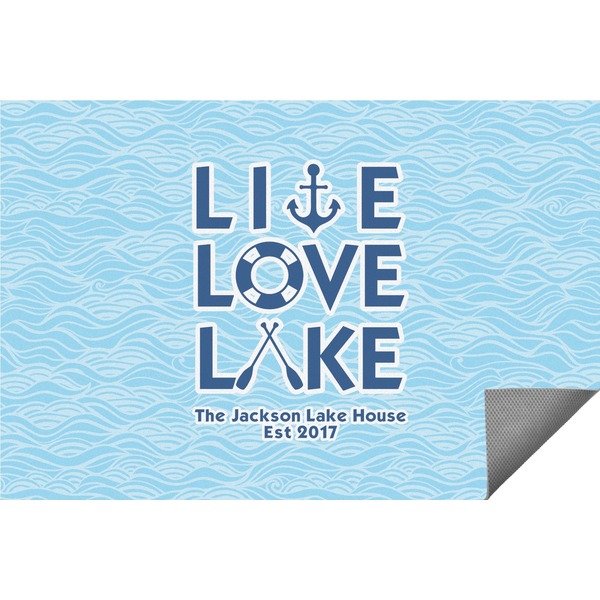 Custom Live Love Lake Indoor / Outdoor Rug - 6'x8' w/ Name or Text