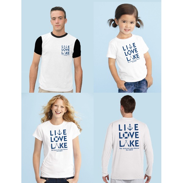 Live Love Lake Iron-On Sizing on Shirts