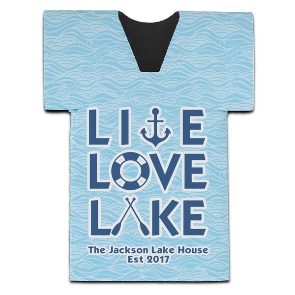 Custom Live Love Lake Jersey Bottle Cooler (Personalized)