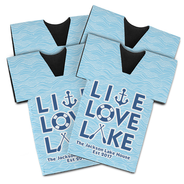 Custom Live Love Lake Jersey Bottle Cooler - Set of 4 (Personalized)