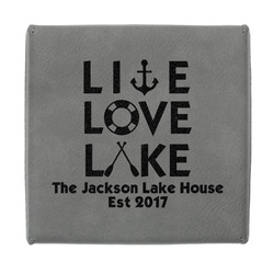 Live Love Lake Jewelry Gift Box - Engraved Leather Lid (Personalized)