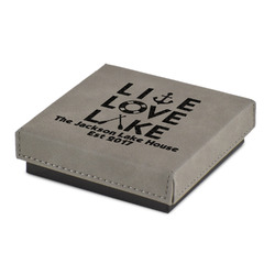 Live Love Lake Jewelry Gift Box - Engraved Leather Lid (Personalized)