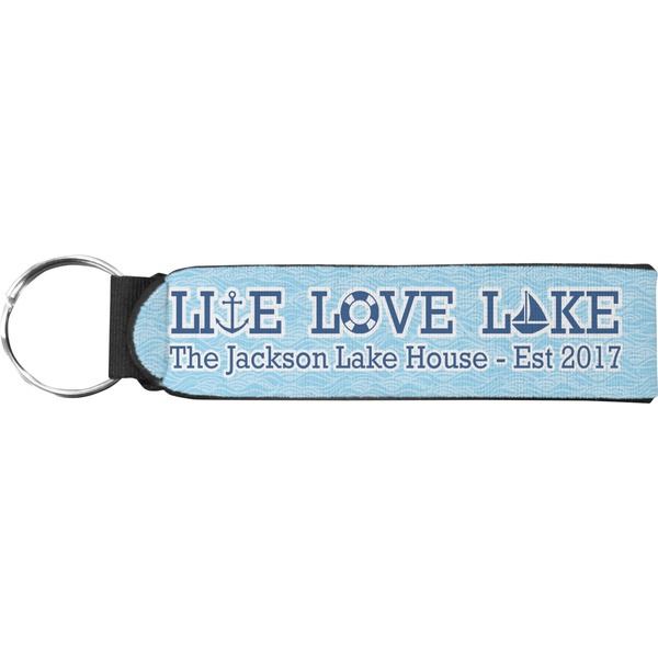 Custom Live Love Lake Neoprene Keychain Fob (Personalized)