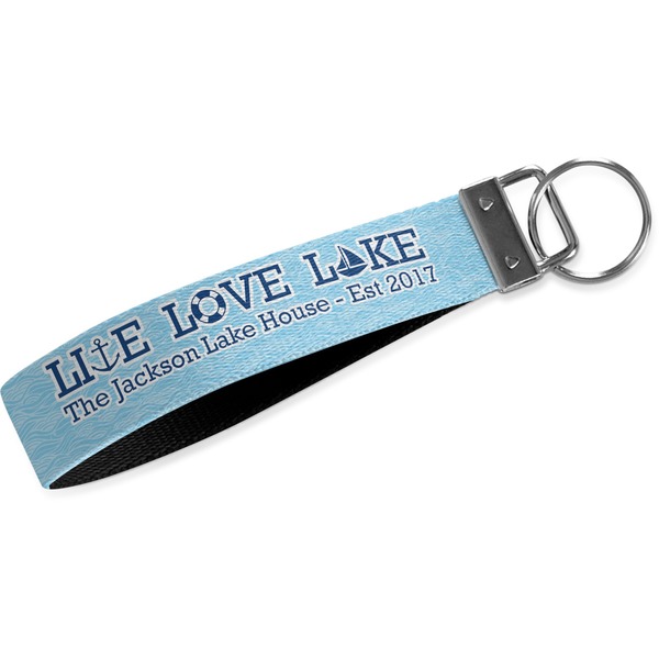 Custom Live Love Lake Webbing Keychain Fob - Large (Personalized)