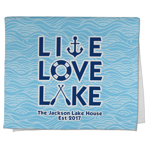Custom Live Love Lake Kitchen Towel - Poly Cotton w/ Name or Text