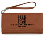 Live Love Lake Ladies Leatherette Wallet - Laser Engraved - Rawhide (Personalized)
