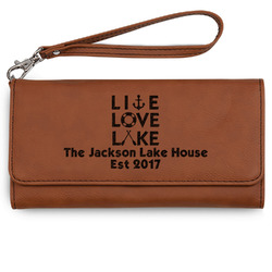 Live Love Lake Ladies Leatherette Wallet - Laser Engraved - Rawhide (Personalized)