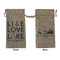 Live Love Lake Large Burlap Gift Bags - Front & Back