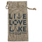 Live Love Lake Large Burlap Gift Bags - Front