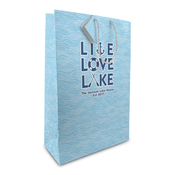 Custom Live Love Lake Large Gift Bag (Personalized)
