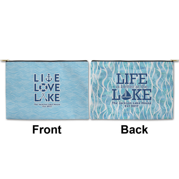 Live Love Lake Large Zipper Pouch Approval (Front and Back)