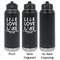 Live Love Lake Laser Engraved Water Bottles - 2 Styles - Front & Back View