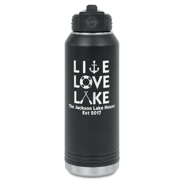 Custom Live Love Lake Water Bottle - Laser Engraved - Front (Personalized)