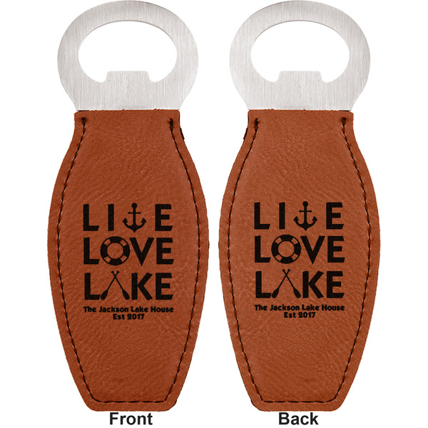 Lake House Quotes and Sayings Leather Bar Bottle Opener - Front and Back