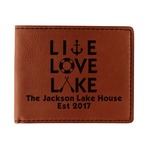 Live Love Lake Leatherette Bifold Wallet - Double Sided (Personalized)