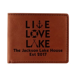 Live Love Lake Leatherette Bifold Wallet - Single Sided (Personalized)