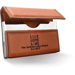 Live Love Lake Leatherette Business Card Case (Personalized)