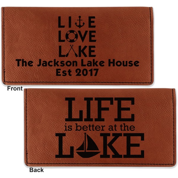 Lake House Quotes and Sayings Leather Checkbook Holder Front and Back