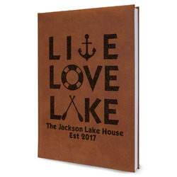 Live Love Lake Leather Sketchbook - Large - Single Sided (Personalized)