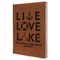 Live Love Lake Leather Sketchbook - Large - Single Sided (Personalized)