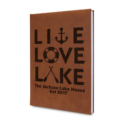 Live Love Lake Leather Sketchbook - Small - Double Sided (Personalized)