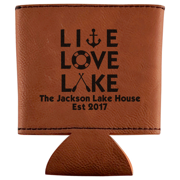 Custom Live Love Lake Leatherette Can Sleeve (Personalized)