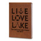 Live Love Lake Leatherette Journals - Large - Double Sided - Angled View