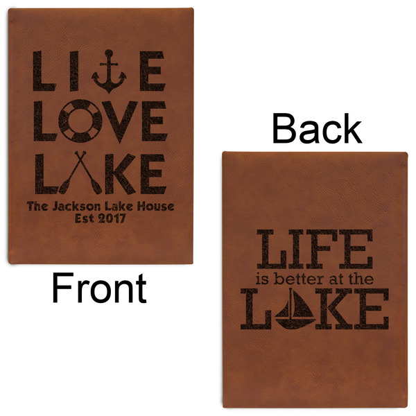 Live Love Lake Leatherette Journals - Large - Double Sided - Front & Back View
