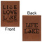 Live Love Lake Leatherette Journals - Large - Double Sided - Front & Back View