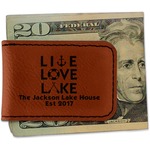 Live Love Lake Leatherette Magnetic Money Clip - Single Sided (Personalized)