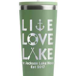 Live Love Lake RTIC Everyday Tumbler with Straw - 28oz - Light Green - Single-Sided (Personalized)