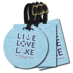 Live Love Lake Plastic Luggage Tag (Personalized)