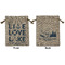 Live Love Lake Medium Burlap Gift Bag - Front and Back