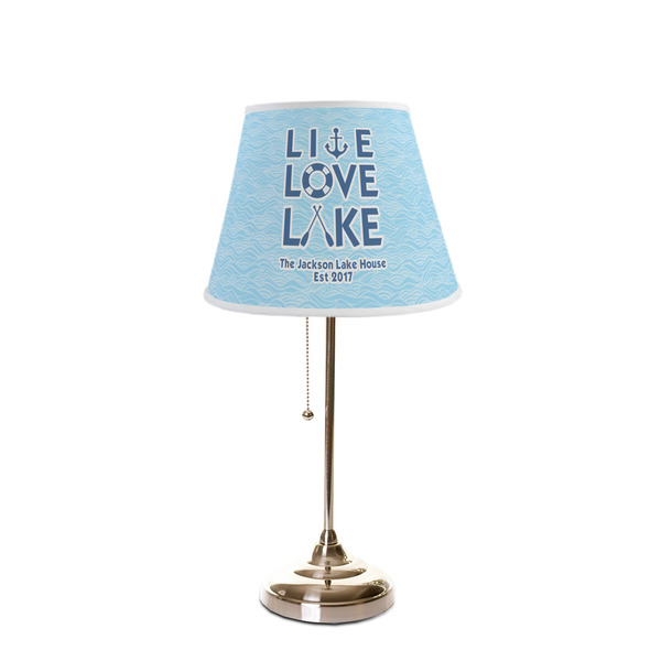 Live Love Lake Poly Film Empire Lampshade - On Stand