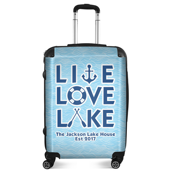 Custom Live Love Lake Suitcase - 24" Medium - Checked (Personalized)