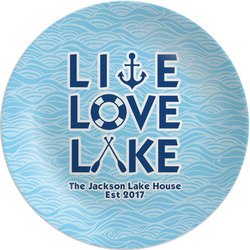 Live Love Lake Melamine Salad Plate - 8" (Personalized)
