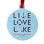 Live Love Lake Metal Ball Ornament - Double Sided w/ Name or Text