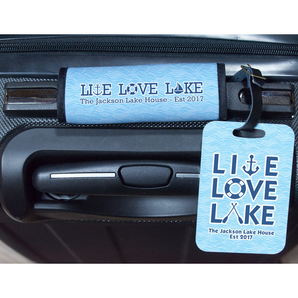 Live Love Lake Metal Luggage Tag & Handle Wrap - In Context