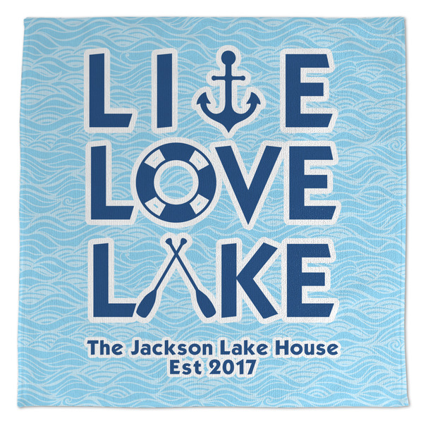 Custom Live Love Lake Microfiber Dish Towel (Personalized)
