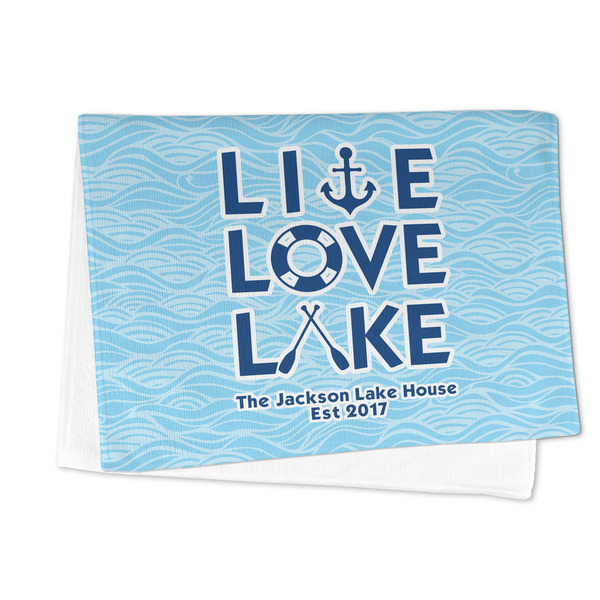 Live Love Lake Microfiber Dish Towel - FOLDED HALF