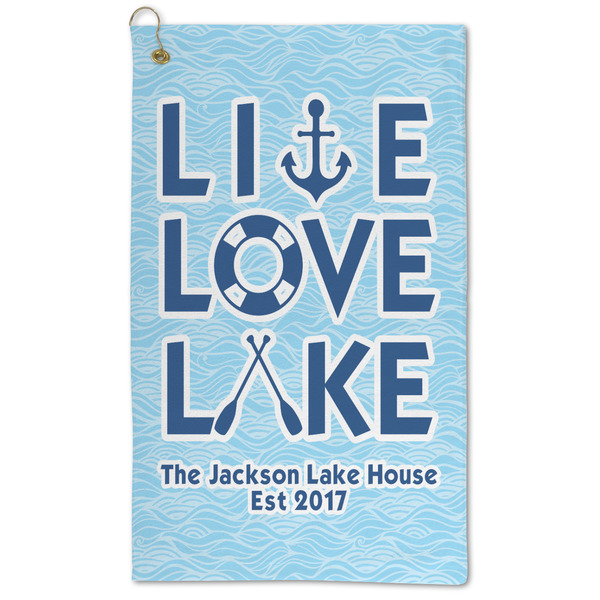 Custom Live Love Lake Microfiber Golf Towel (Personalized)