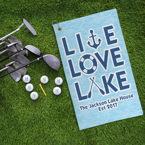 Live Love Lake Microfiber Golf Towels - LIFESTYLE