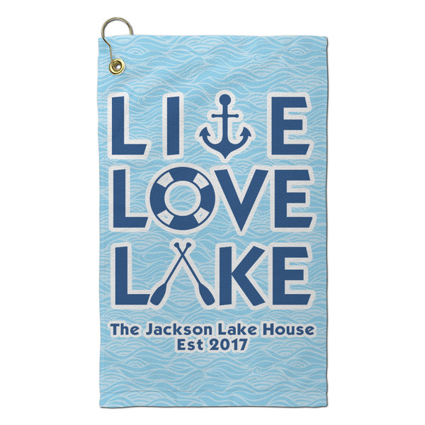 Custom Live Love Lake Microfiber Golf Towel - Small (Personalized)