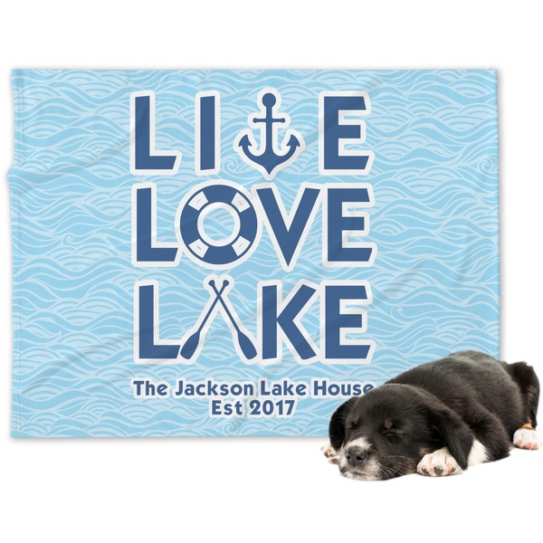 Custom Live Love Lake Dog Blanket - Regular (Personalized)